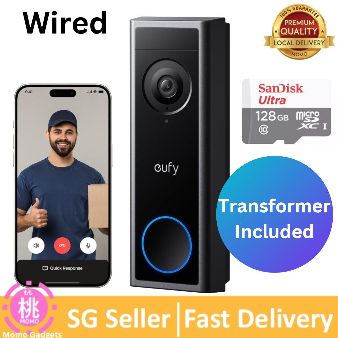 eufy Video Doorbell , Battery or Wired Powered, 2K FHD, 16:9 Expanded View, Easy Installation, Ring Call, Human and Motion Detection, HomeBase S380 Compatible, No Monthly Fee
