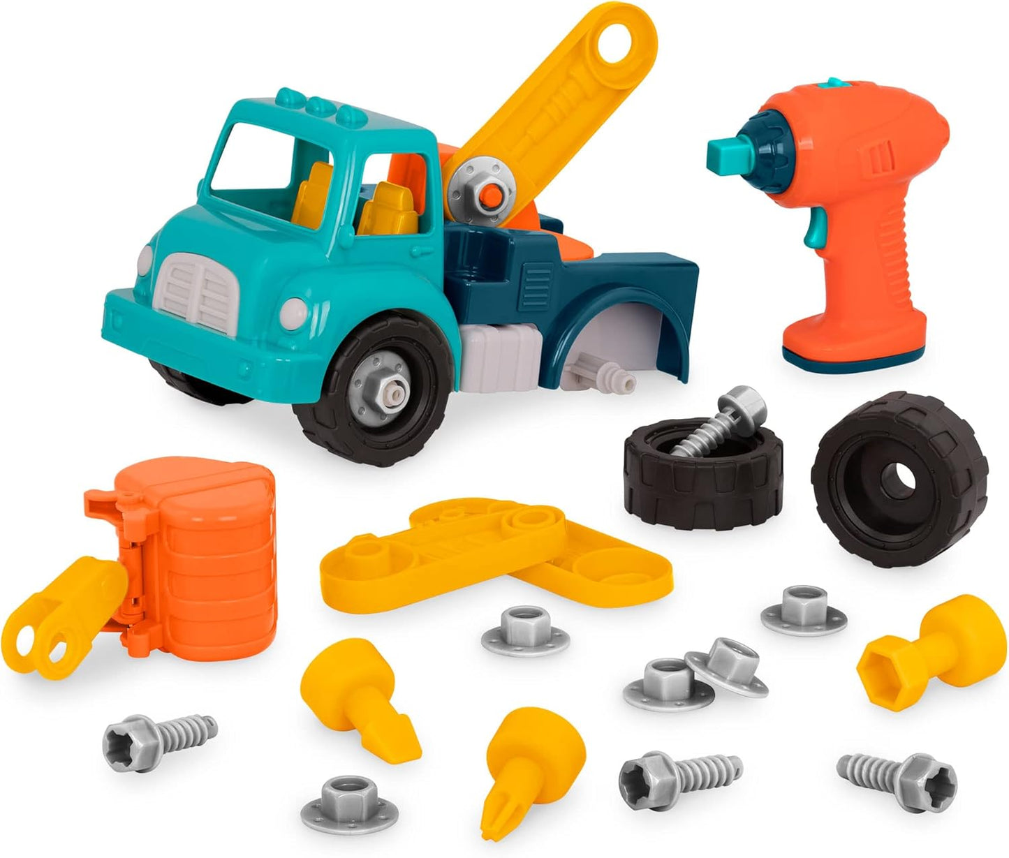 Battat Take Apart Airplane or Roadster Car Options ,Toy vehicle assembly playset with functional battery powered drill