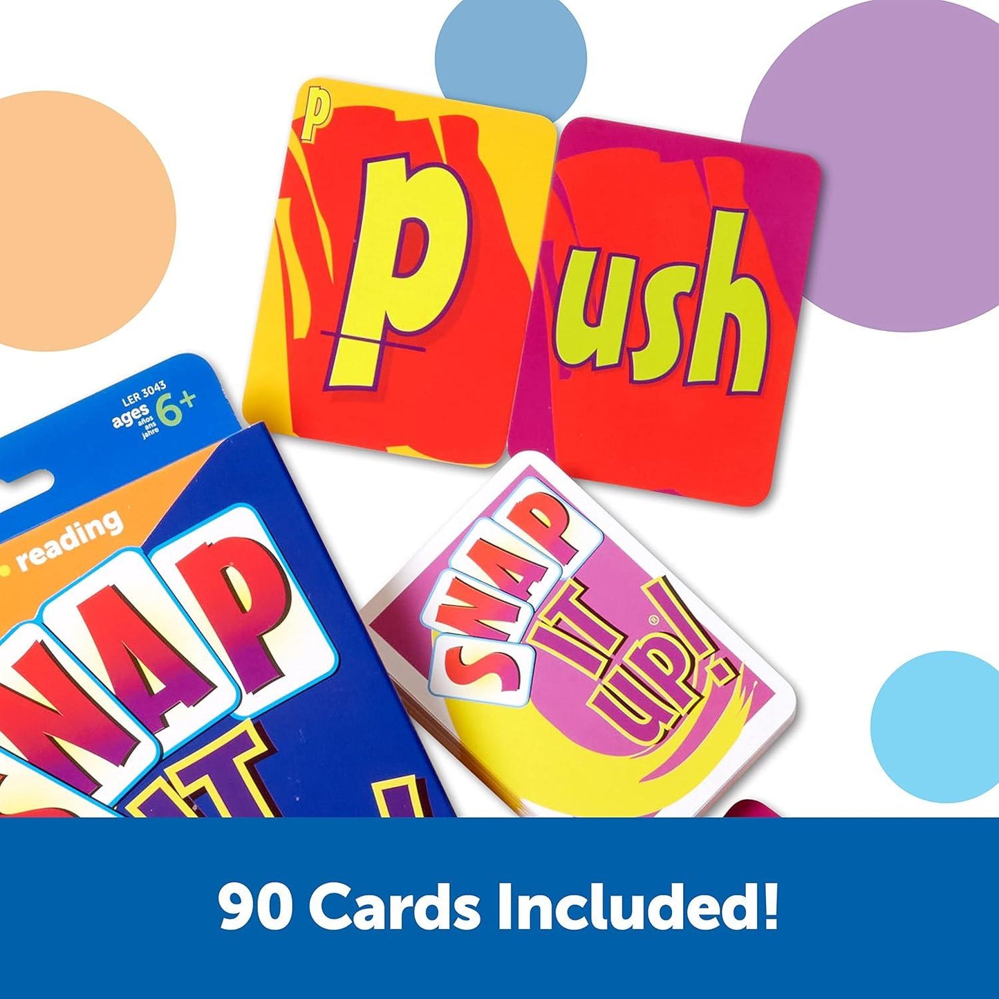 Learning Resources Snap It Up! Phonics & Reading Card Game, Homeschool,Reading Game, 90 Cards Included