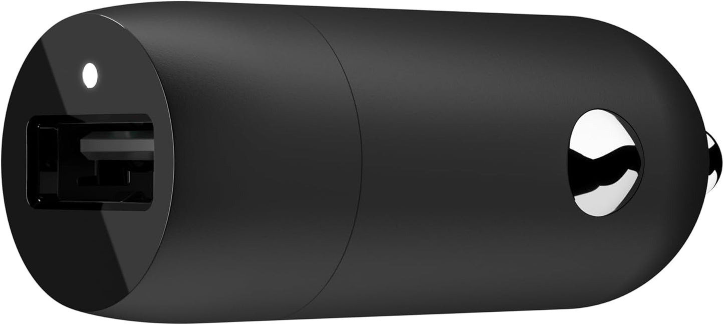 Belkin Quick Charge USB Car Charger 18W (Qualcomm Quick Charge 3.0 Charger compatible with Samsung Galaxy Note9, S9, S8, S7, S6, more)