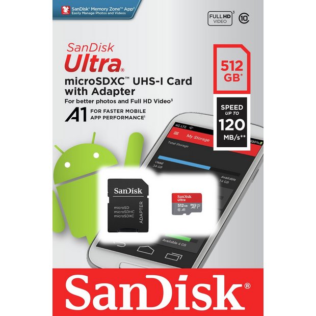 San Disks Ultra 64GB / 128GB / 256GB MicroSDXC UHS-I Card ( colour may varies )