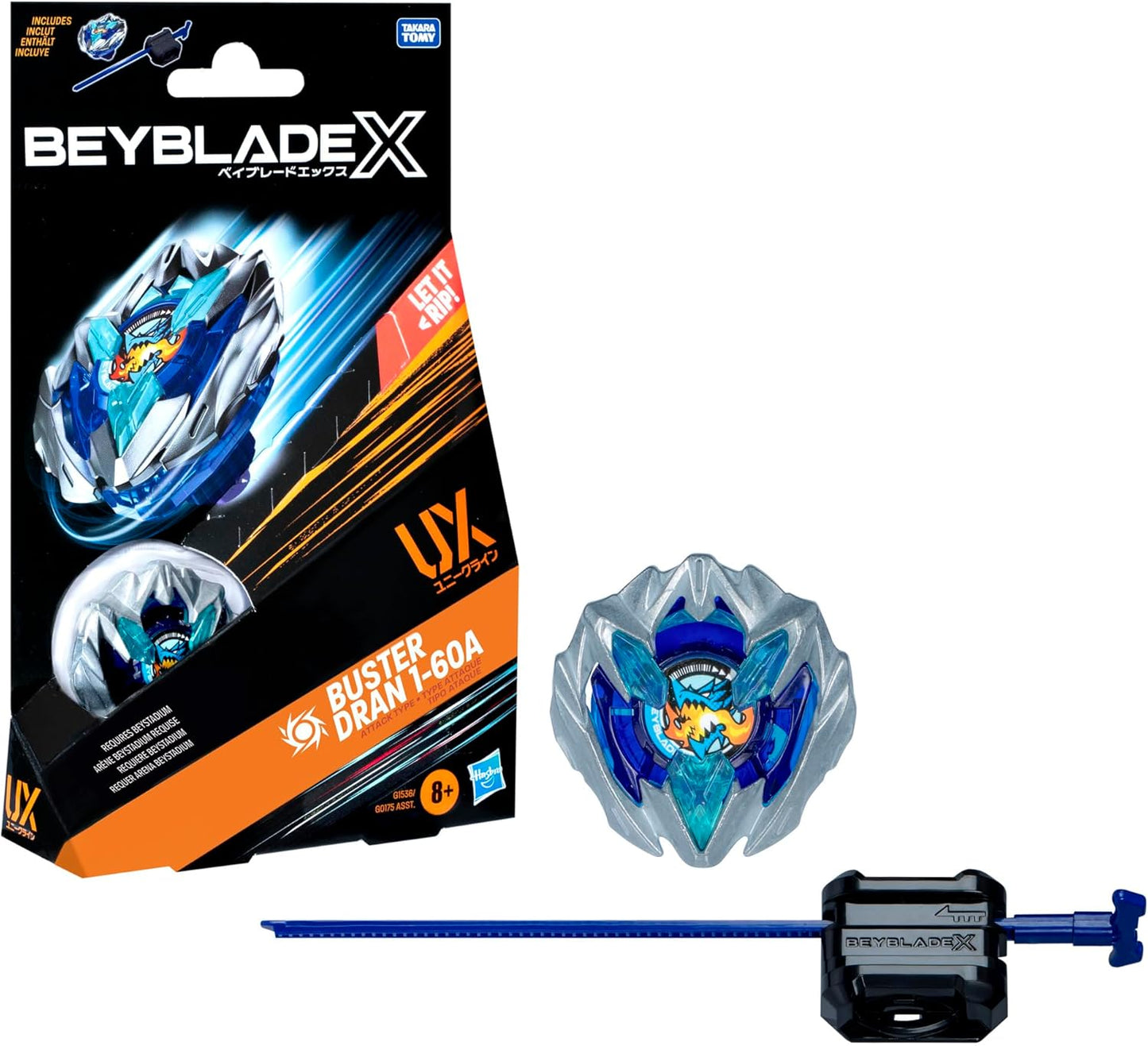 Beyblade X Soar Phoenix 9-60GF / Dranzer Spiral 3-80T / Transformers Collab 4-60P VS 4-80B / Rudder Phoenix 4-70LF / Cobalt Dragoon 2-60C Deluxe String Launcher Set