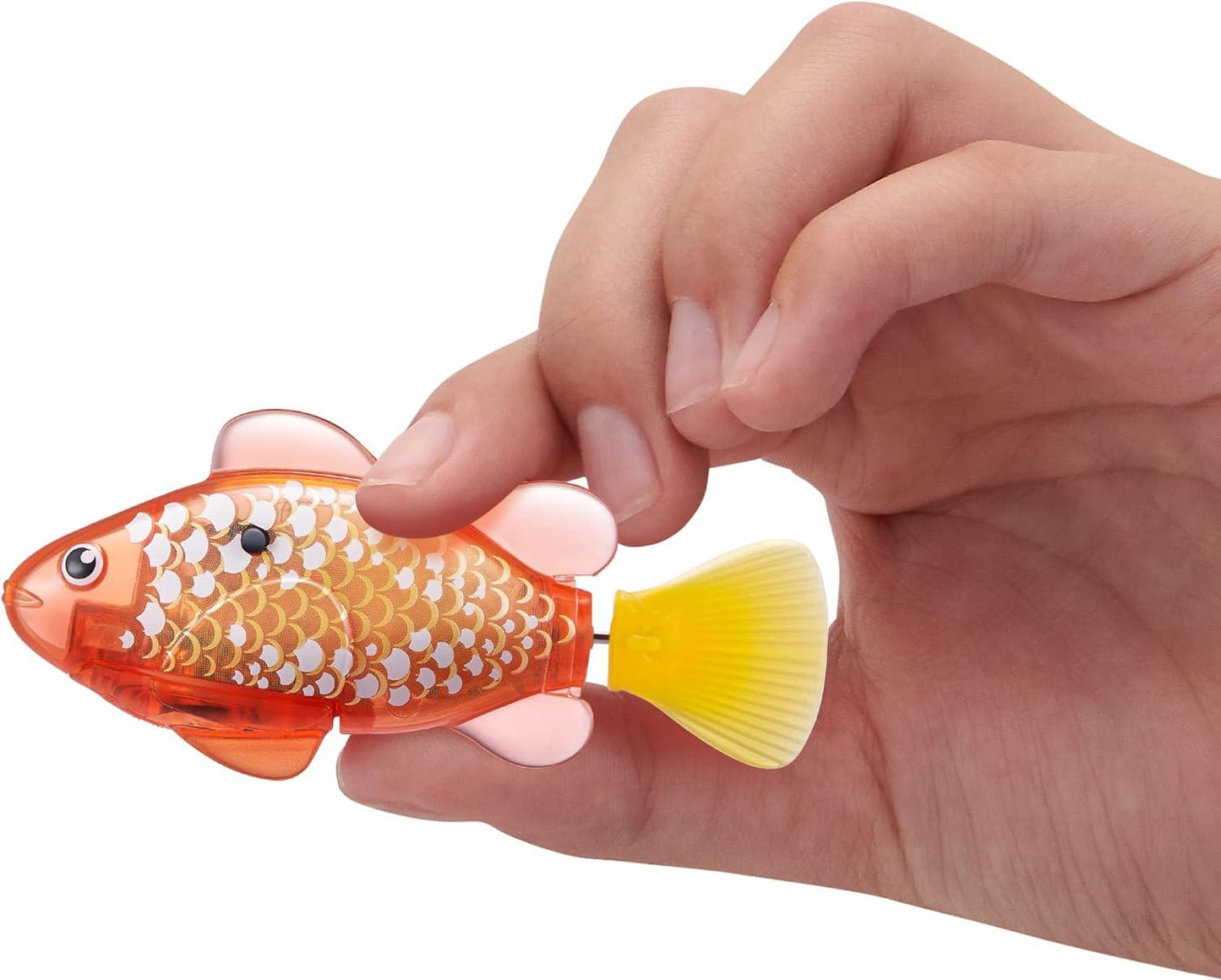 Robo Alive Robo Fish Robotic Swimming Fish (Teal + Orange) by ZURU Water Activated, Changes Color, Comes with Batteries