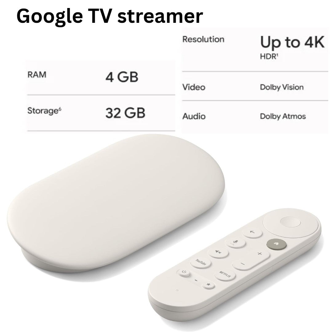 Google Chromecast /Steamer with Google TV - Streaming Entertainment in 4K or HD 1080P HDR (Nest mini Bundle Options)