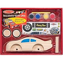 Melissa & Doug Decorate-Your-Own Wooden Train and Race Car Craft Kits