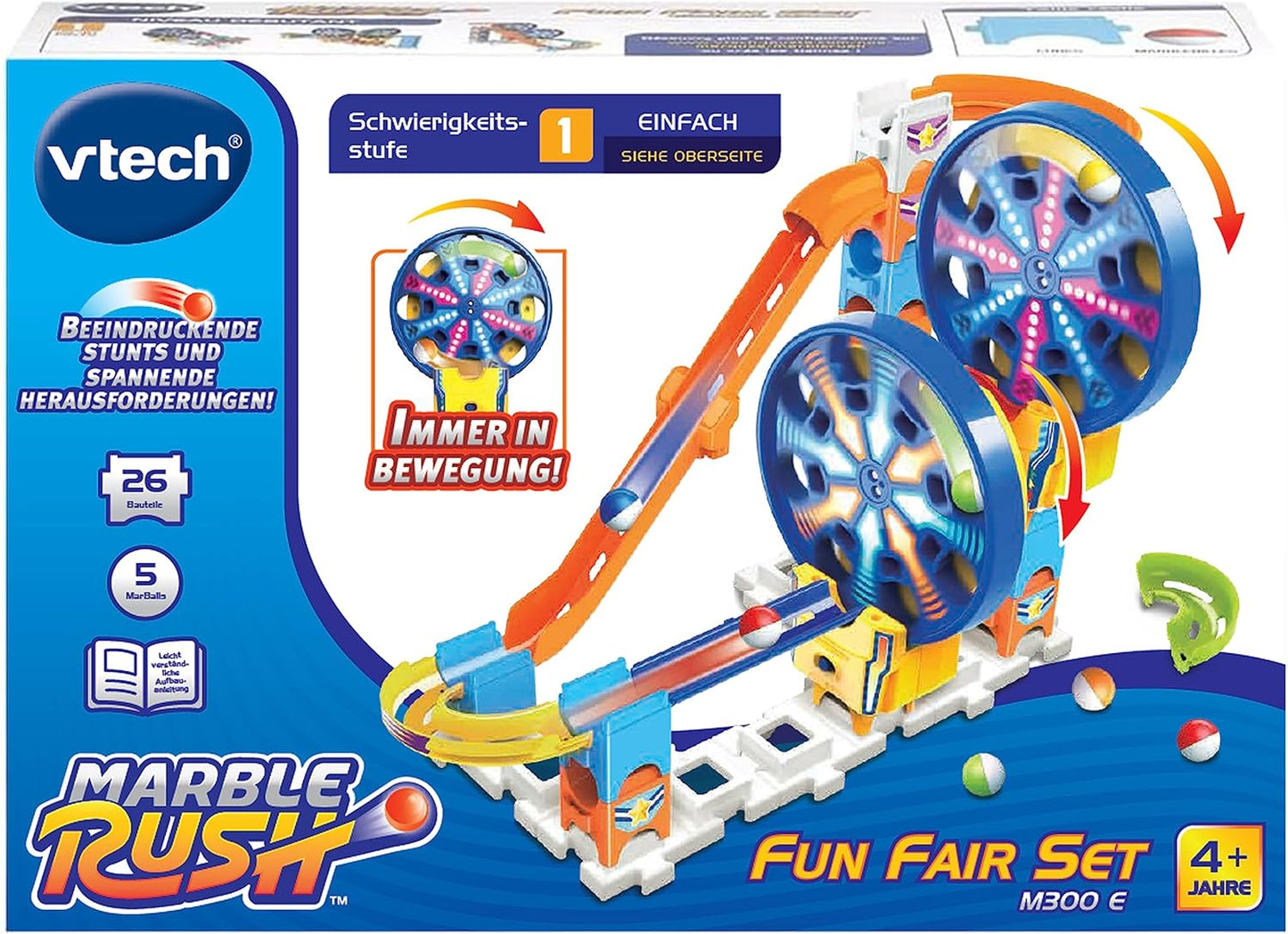 VTech Marble Rush Discovery Starter Set / Fun Fair Set M300 E - Interactive Marble Run with Exciting Track Elements
