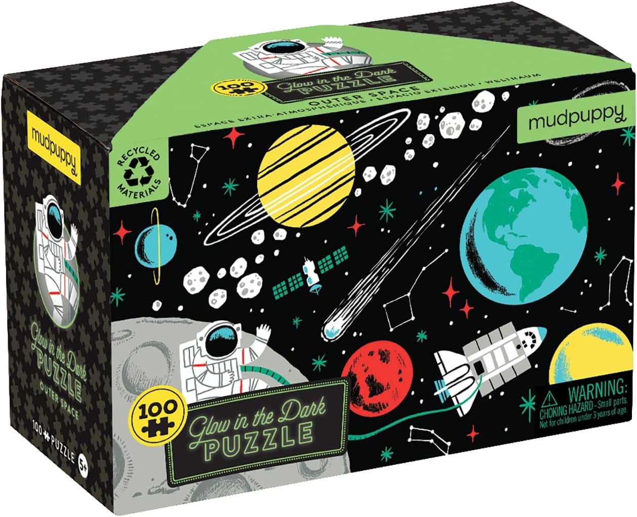 Mudpuppy Glow-in-the-Dark Puzzle, 100 Pieces, – Perfect for Kids Age 5+