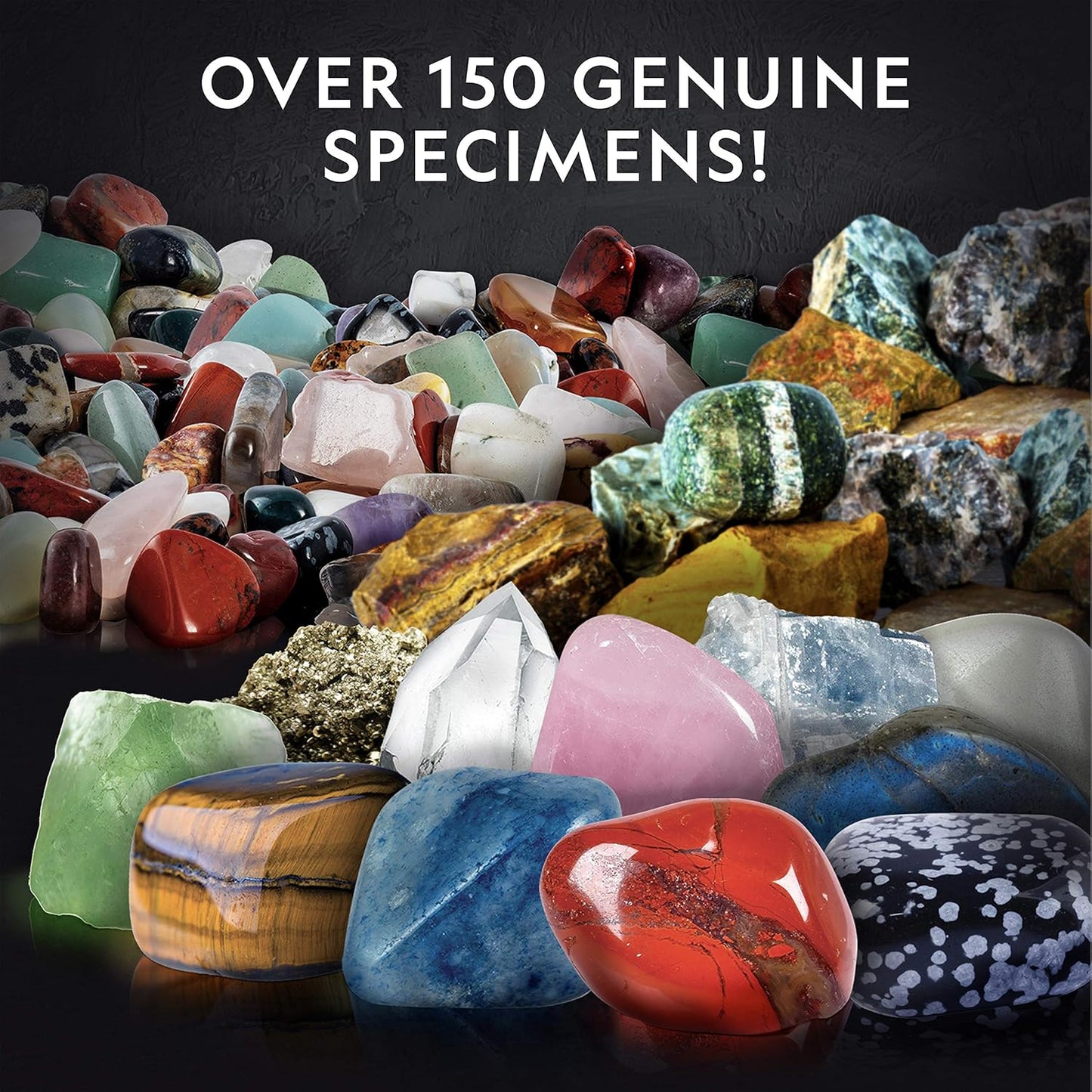 NATIONAL GEOGRAPHIC Rock & Mineral Collection - Rock Collection Box for Kids, 15 Gemstones and Crystals for Kids