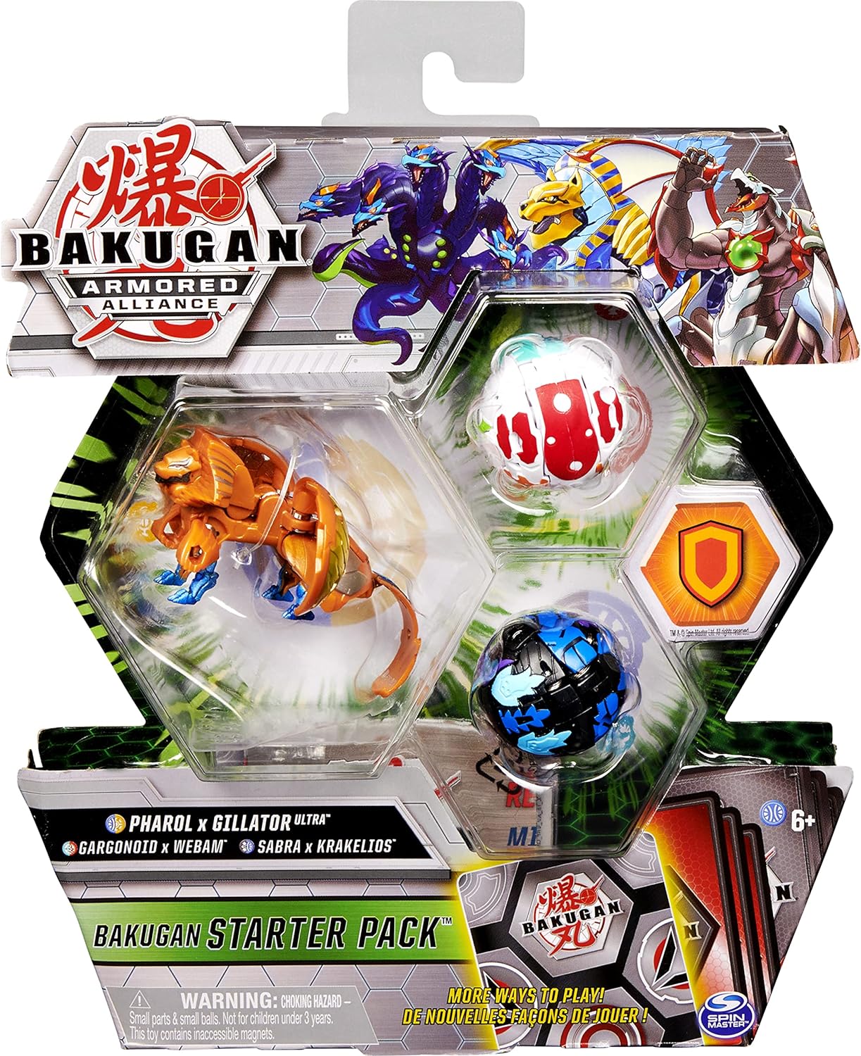 Bakugan Starter Pack 3-Pack, Fused Trox x Nobilious Ultra, Armored Alliance Collectible Action Figures