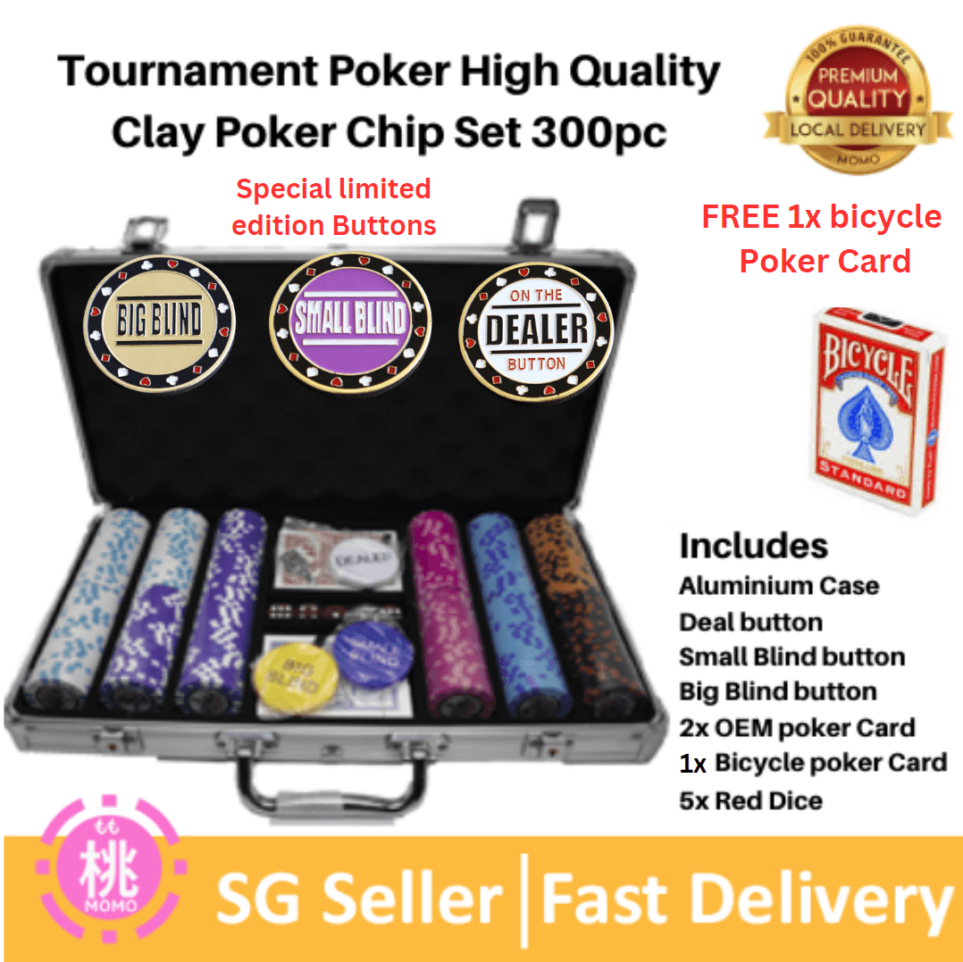 Poker Chips Set High Quality 14g Clay Poker Chip Set 500pc, 200pc or 300pc Options