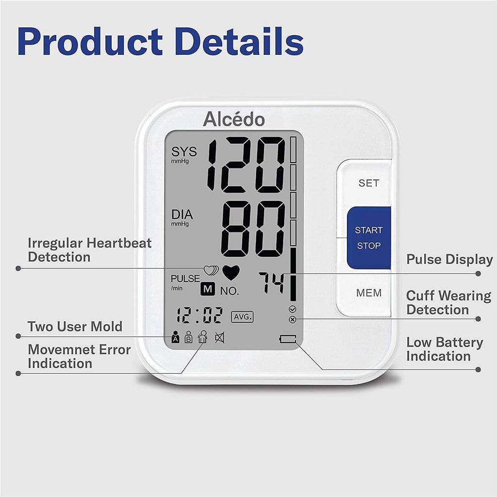 Alcedo Blood Pressure Monitor Upper Arm, Automatic Digital BP Machine - Momo Gadgets