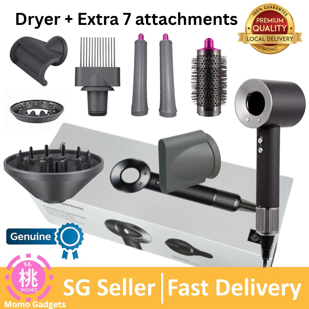 Authentic Dyson Supersonic Origin Hair Dryer HD08 Black/Nickel | Powerful & Fast Drying | No heat damage