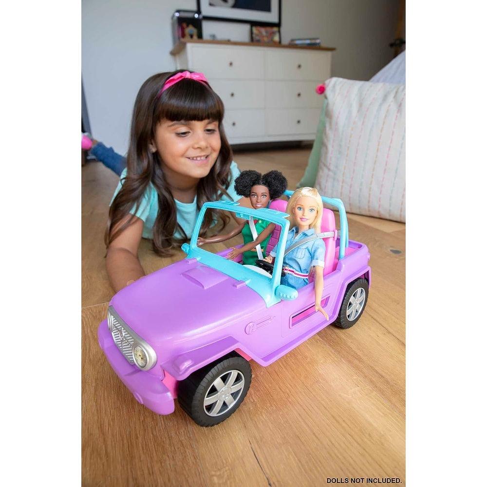 Barbie Toy Car, Purple Off-Road Vehicle with 2 Pink Seats and Treaded, Rolling Wheels - Momo Gadgets