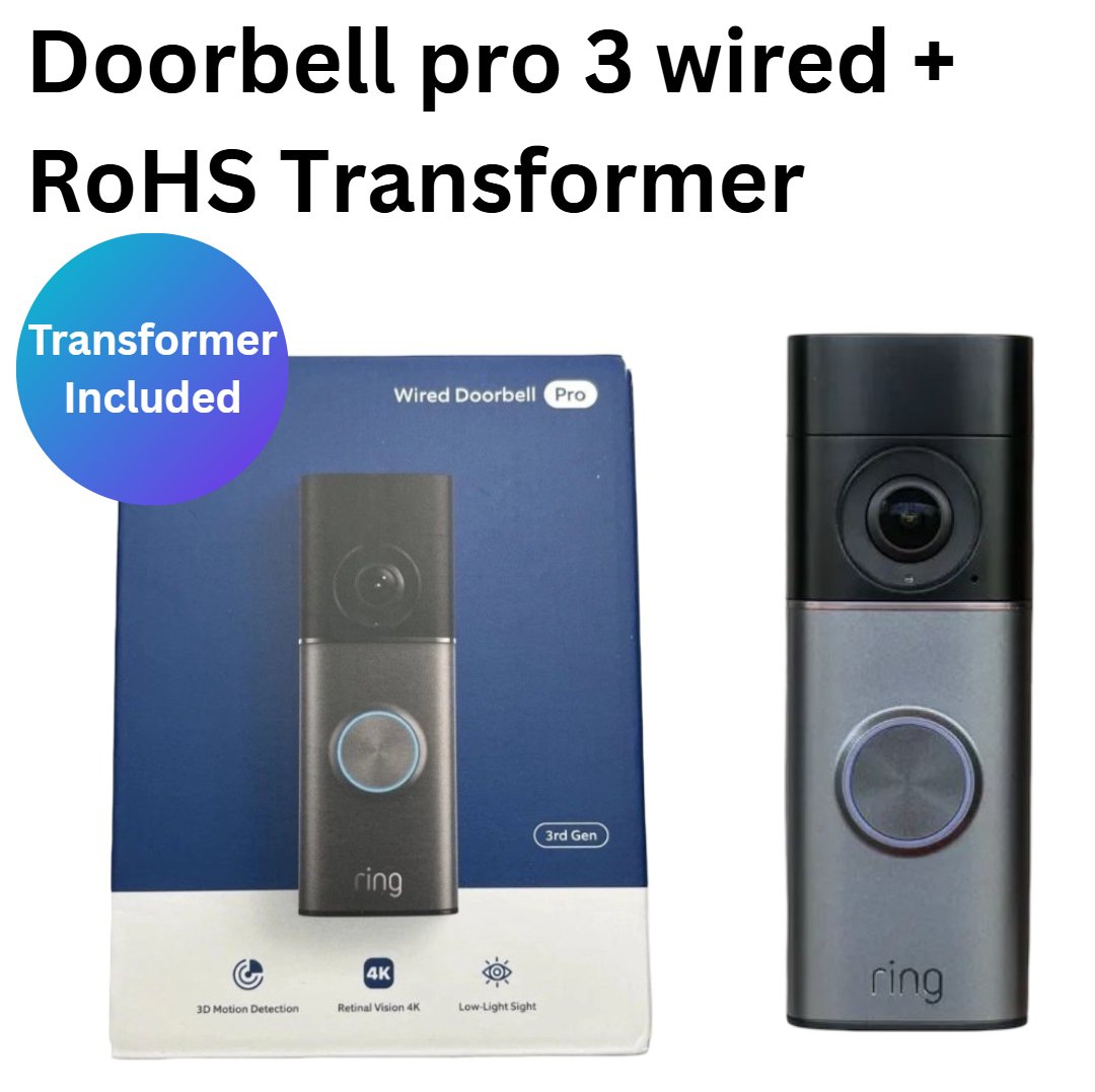 Ring Video Wired Doorbell Pro 3 (Video Doorbell Pro 2) or Ring doorbell Plus Wired with HD Video,Transformer included, Motion Activated Alerts,