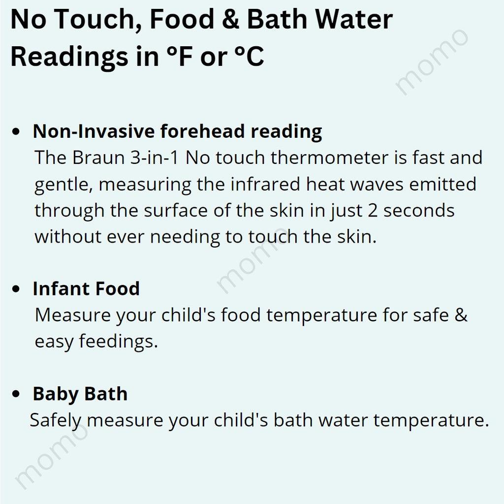 Braun Thermometer - BNT400B (Black) No Touch +Touch Forehead Thermometer, 3 in 1 thermometer - Momo Gadgets