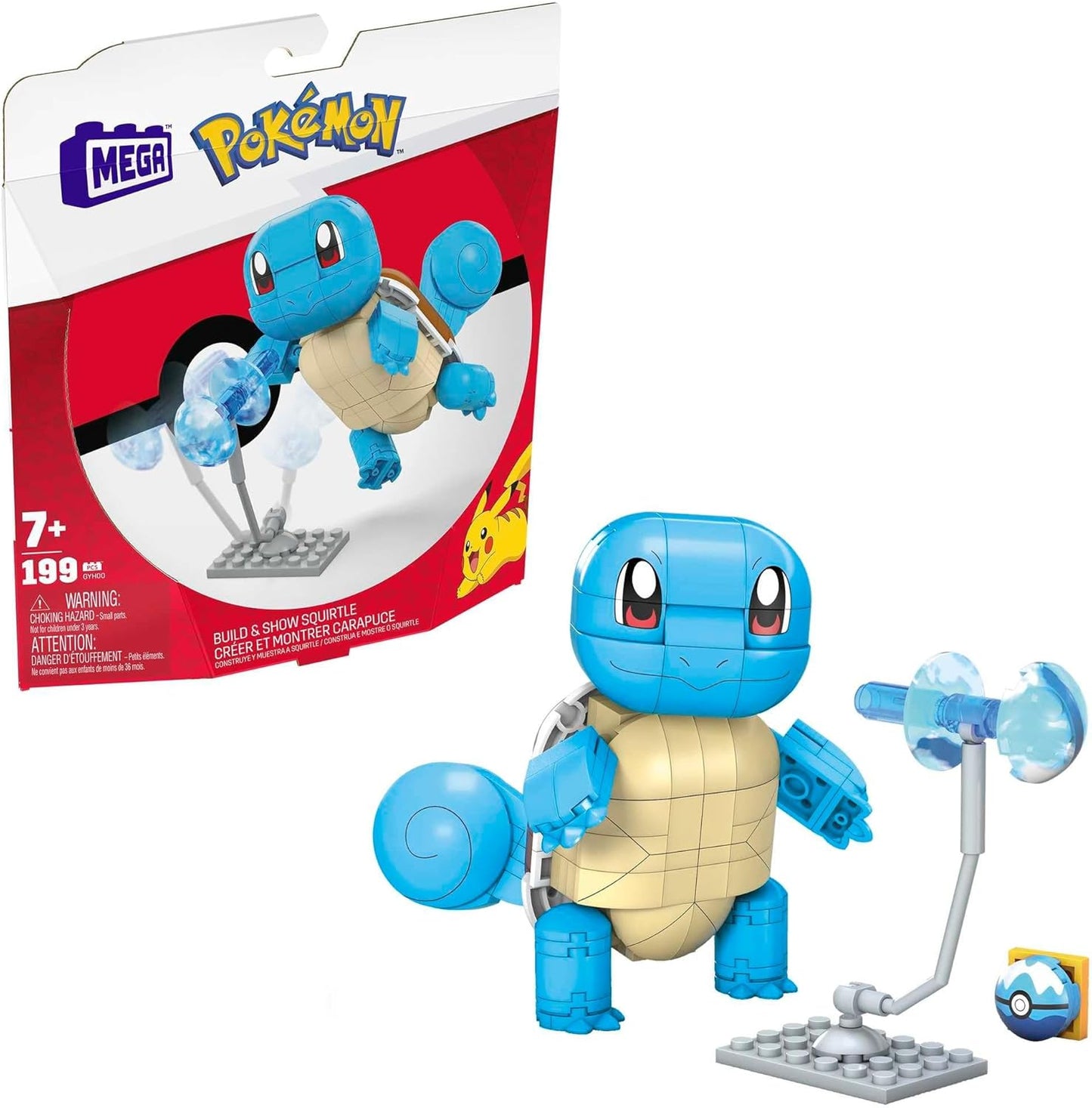 Mega Pokemon Building Toys Set Build & Show Pikachu with 205 Pieces/806 Pieces / Squitle 199 Piece