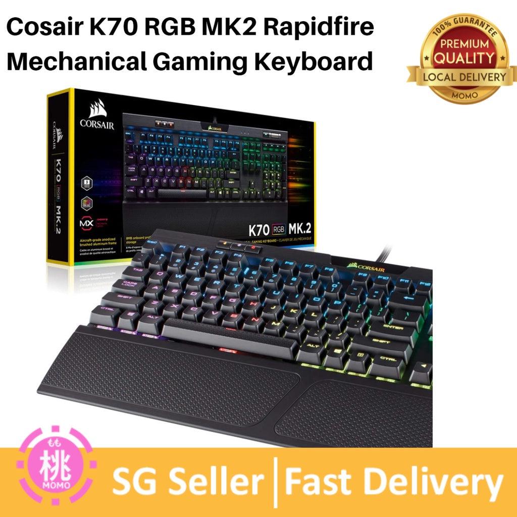 Corsair K70 RGB MK2 Rapidfire Mechanical Gaming Keyboard - USB Passthrough & Media Controls - RGB LED Backlit - Momo Gadgets