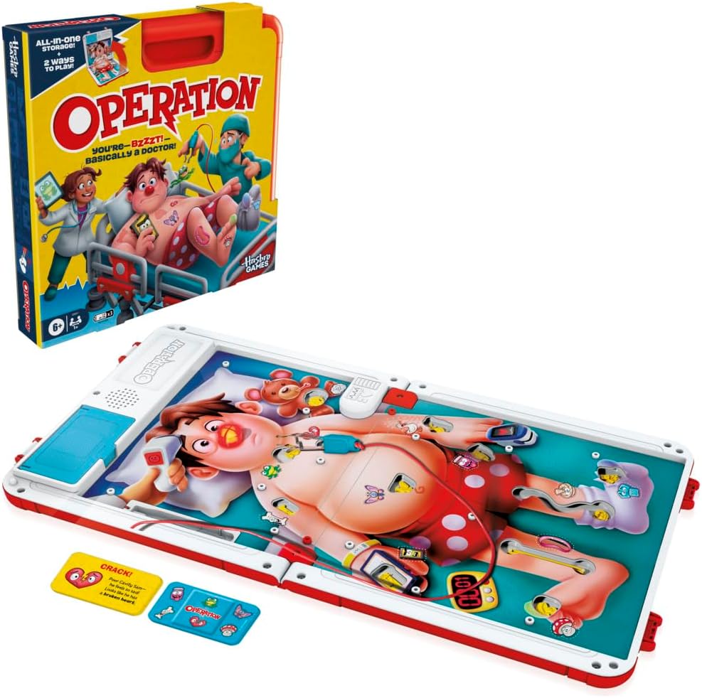 Operation Classic/Disney The NightMare Electronic Board Game With Cards Kids Skill Game Ages 6 and Up