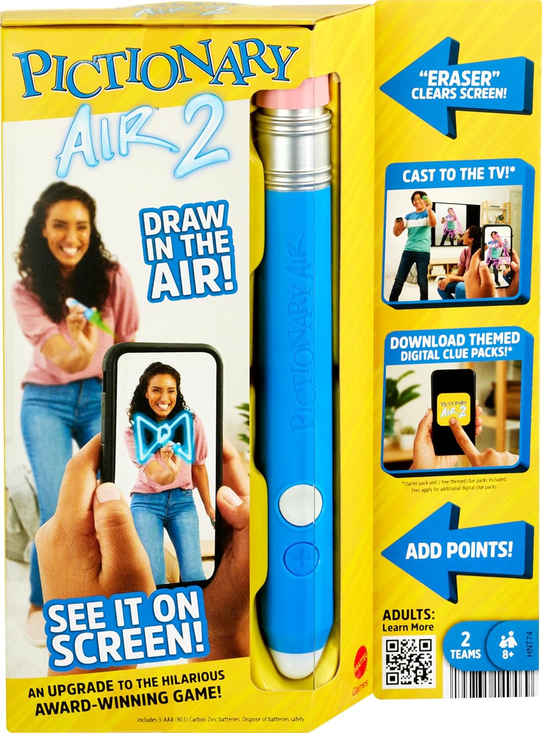 Pictionary Air Kids vs Grown-Ups Family Drawing Game, Links to Smart Devices, Ages 6 Years & Older