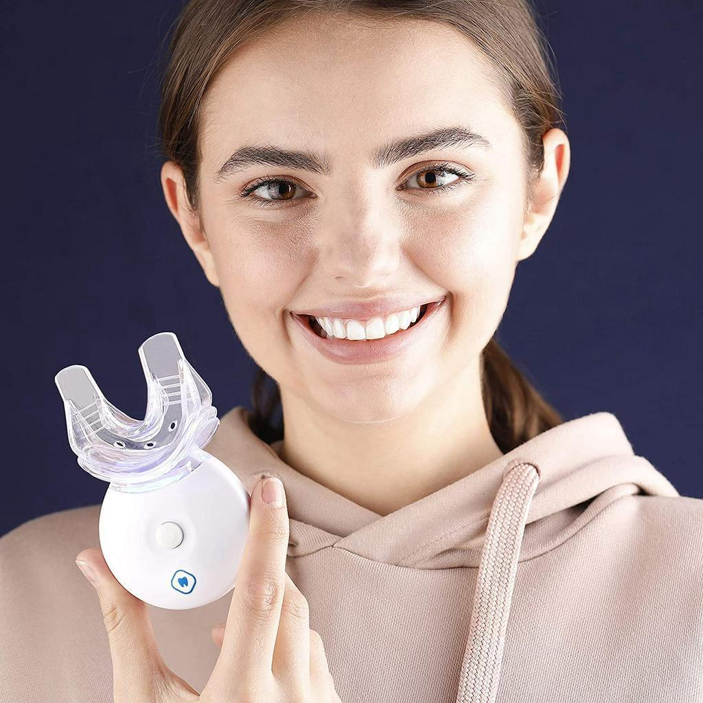 DrDent Premium Teeth Whitening Kit Non-Sensitive LED Light (2) 5ml Whiten Gels - Momo Gadgets