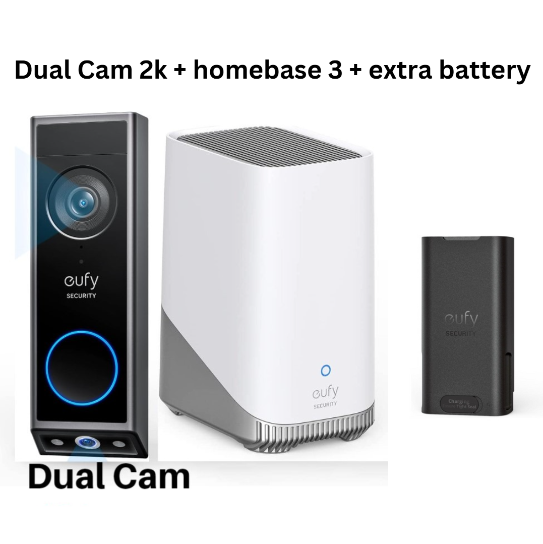 eufy Security Video Doorbell E340 (Battery Powered), Dual Cameras with Delivery Guard, 2K Full HD and Color Night Vision