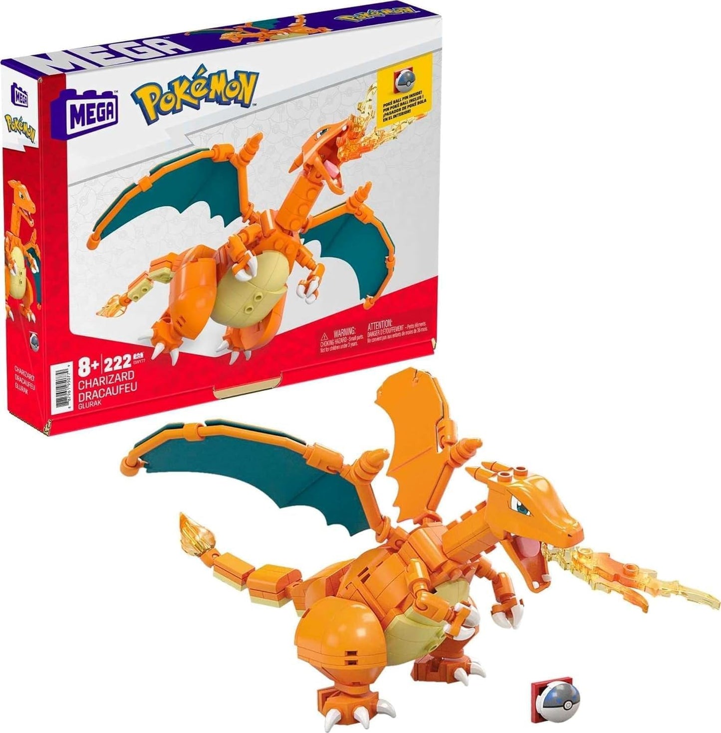 MEGA Pokemon Building Toys Set : Kanto Region Team with 130 Pieces/ Motion And 3 Characters 464 Pieces