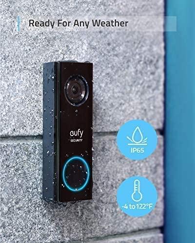 eufy Security, Wi-Fi Video Doorbell, Free Wireless Chime (Transformer Included) 2K Resolution, 2-Way Audio - Momo Gadgets