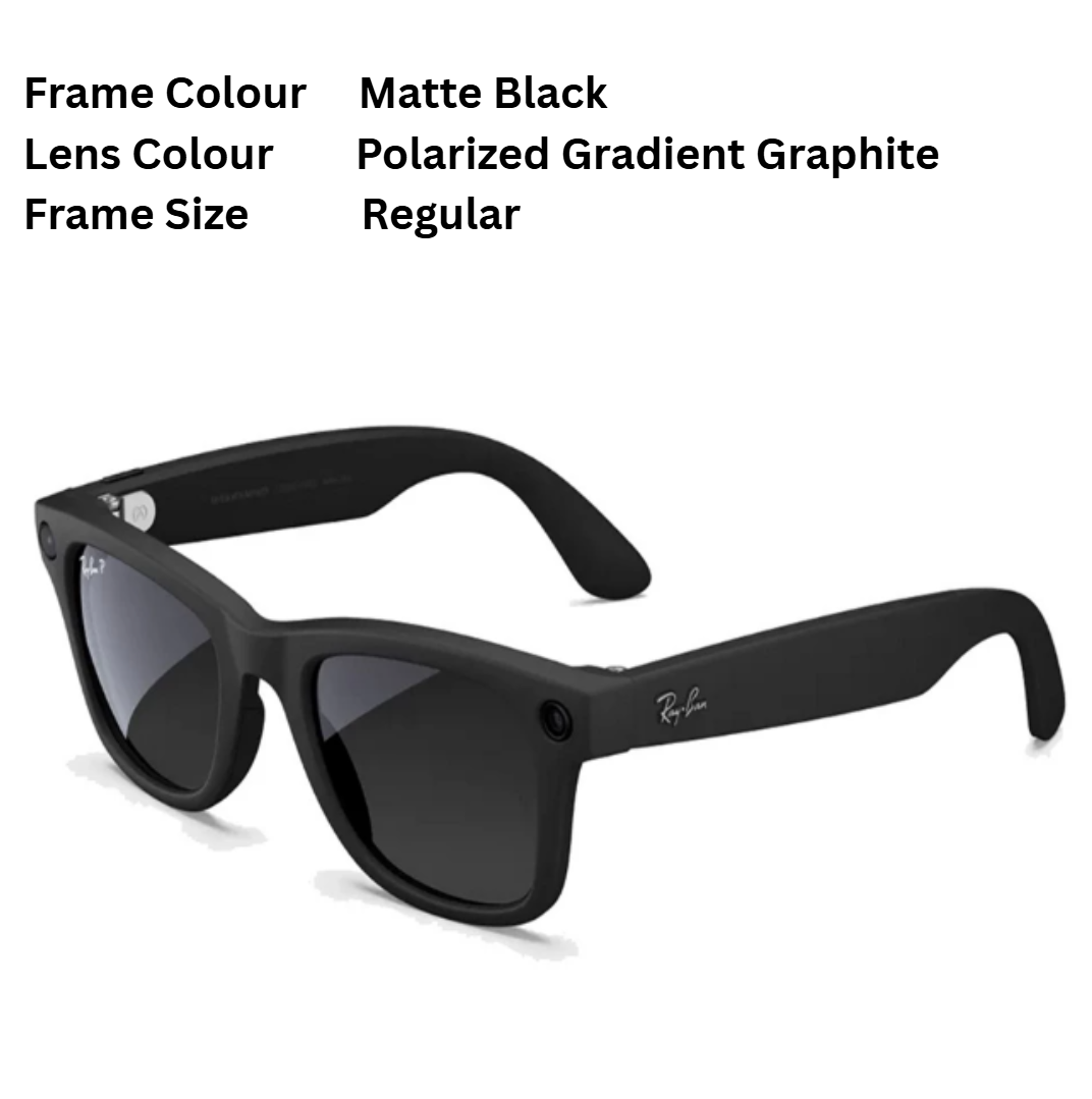 RayBan | Meta Wayfarer Smart Glasses - Shiny Black / Matte Black / Clear to Graphite Green Transition options (Meta Ray-Ban)