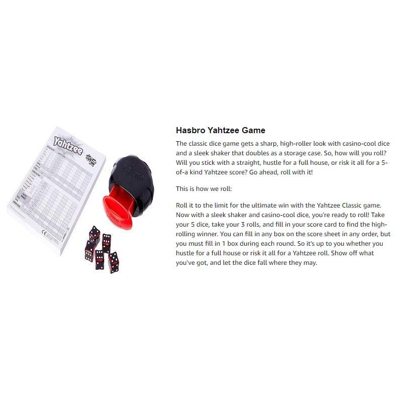 Hasbro Yahtzee Dice rolling battle board game for parties family friend - Momo Gadgets