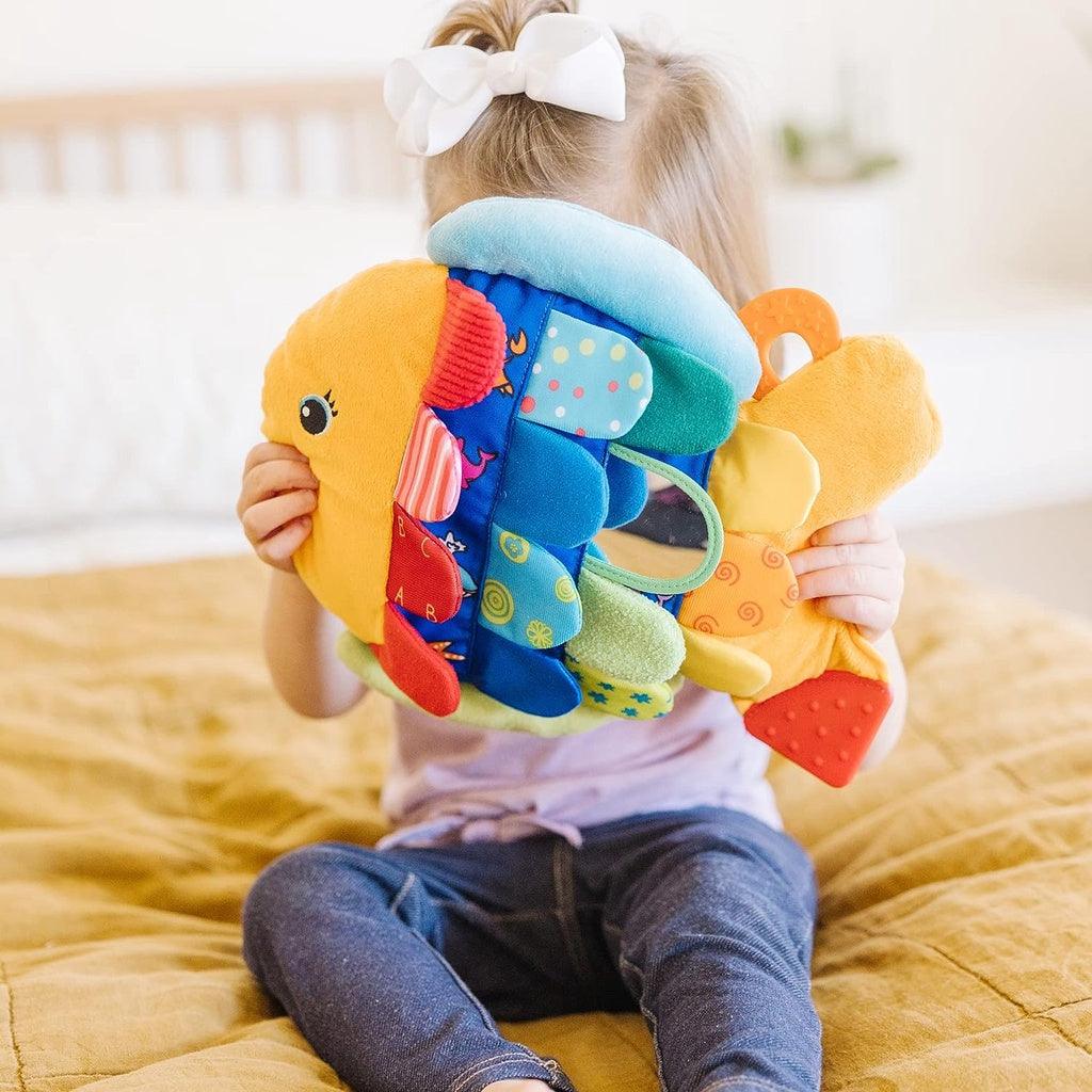 Melissa & Doug Flip Fish Soft Baby Toy - Tummy Time Sensory Toy with Taggies for Infants - Momo Gadgets