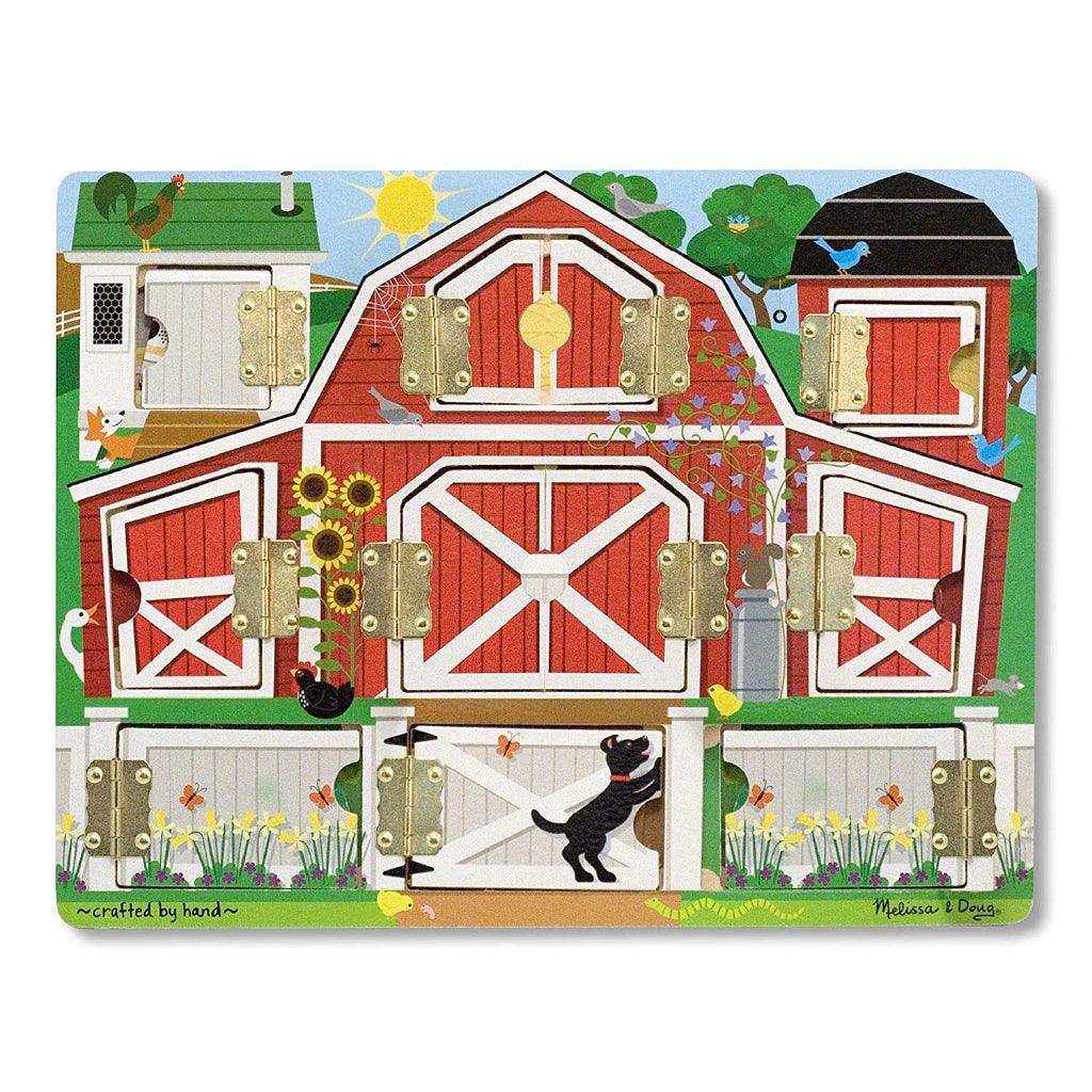 Melissa & Doug Hide and Seek Farm Wooden Activity Board Barnyard Animal Magnets - Momo Gadgets