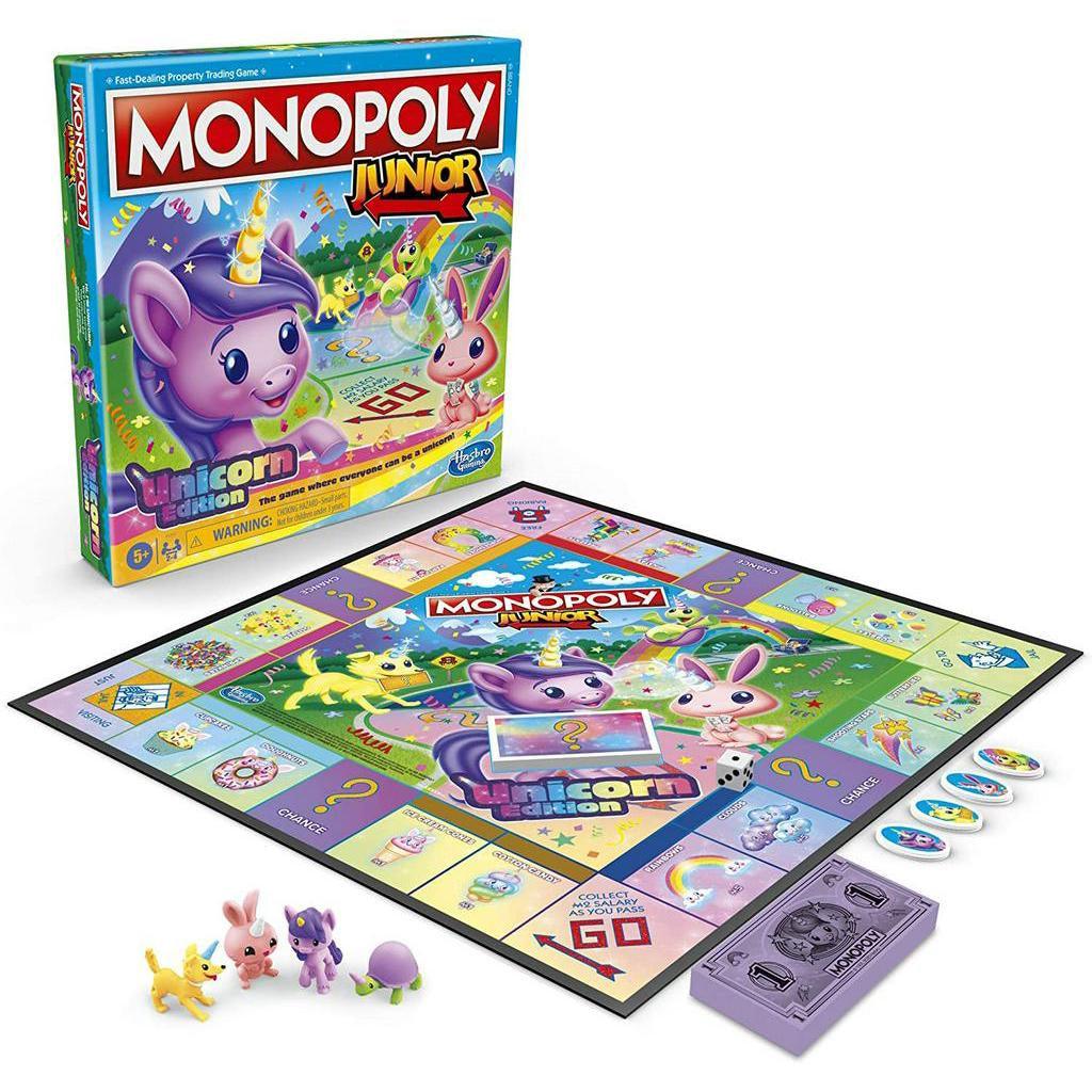 Monopoly Junior: Unicorn Edition Board Game for 2-4 Players, Kids Ages 5 and Up - Momo Gadgets