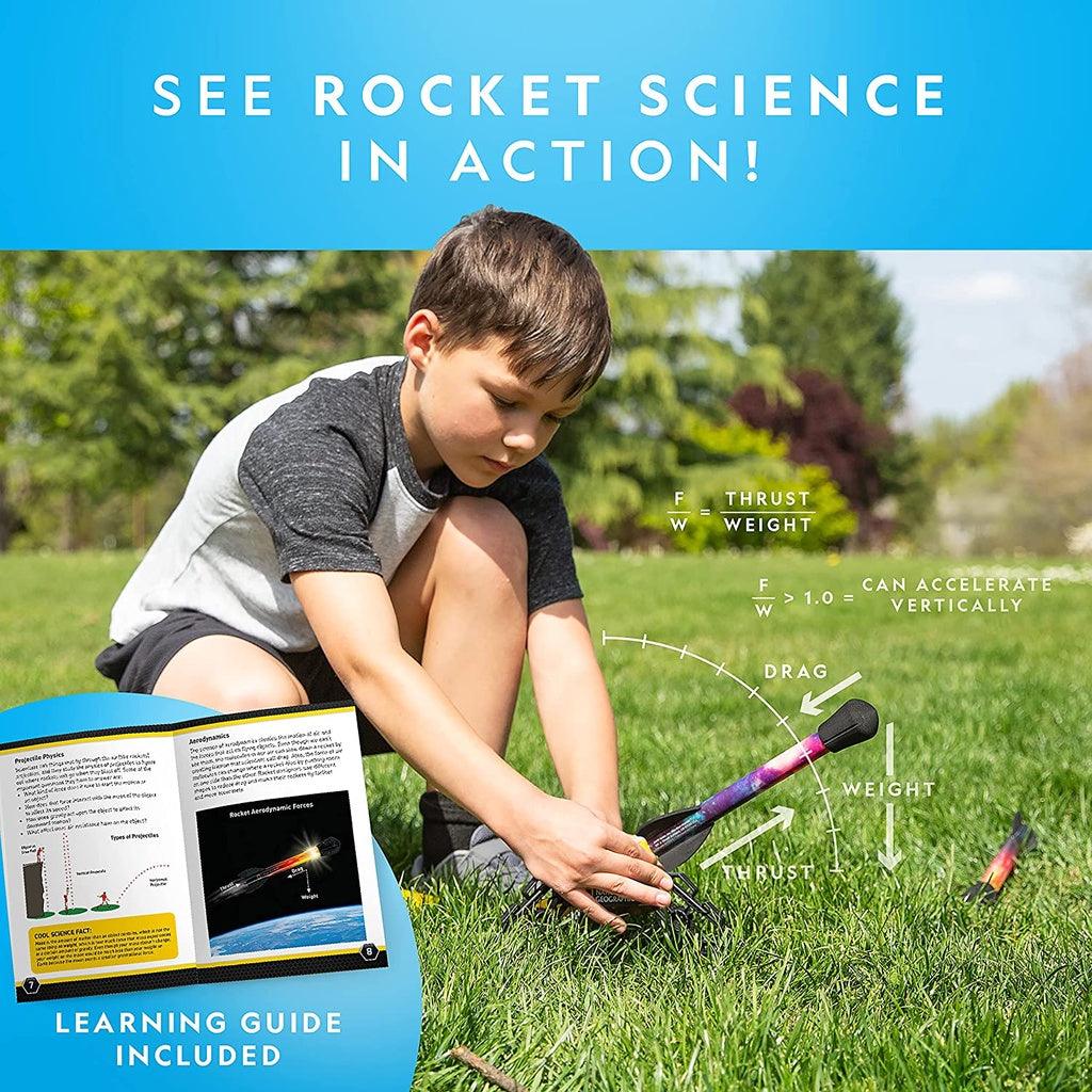 NATIONAL GEOGRAPHIC Air Rocket Toy – Ultimate LED Rocket Launcher for Kids, Stomp and Launch the Light Up, Air Powered - Momo Gadgets