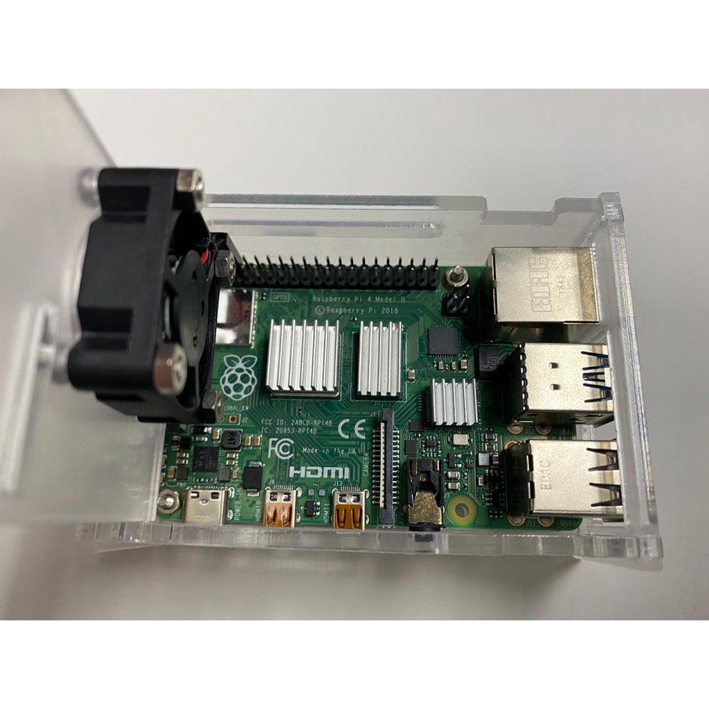 Raspberry Pi 4 Acrylic Transparent Case with Cooling Fan - Momo Gadgets