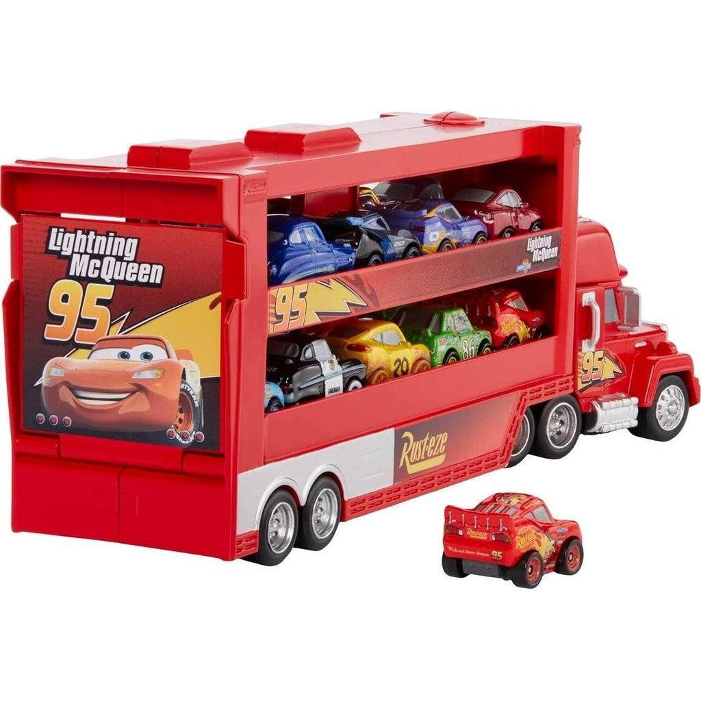 Mattel Disney and Pixar Cars Mack Mini Racers Hauler & 1 Mini Toy Car, Toy Transporter Truck Holds 18 Minis