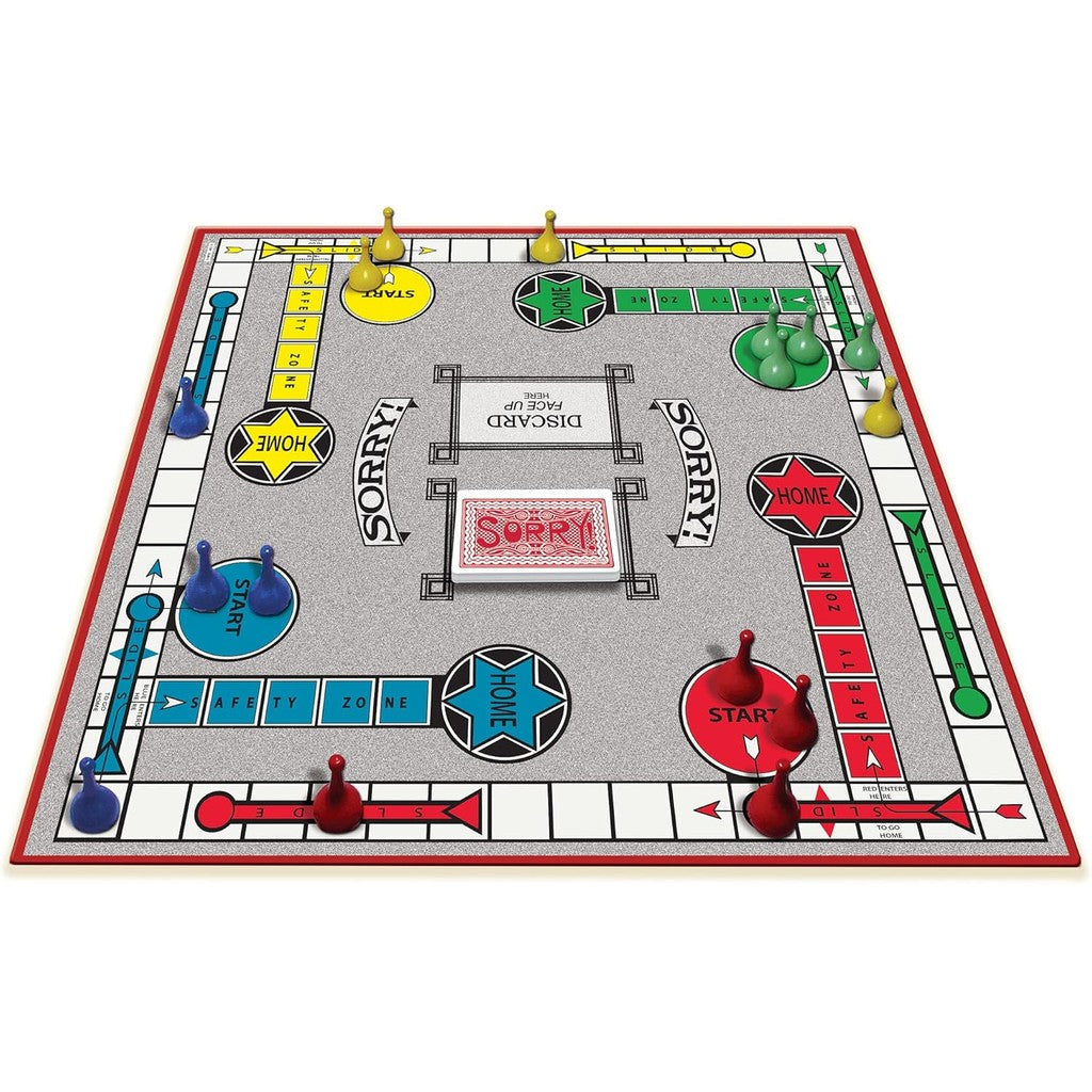 Classic Sorry With Retro Artwork and Components by Winning Moves Games USA, for 1-4 Players, Ages 6+