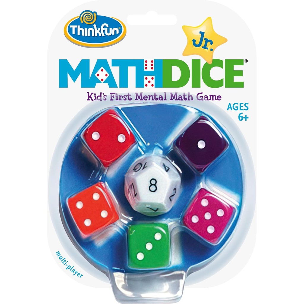 ThinkFun Math Dice Junior Game - Engaging Math Skills Builder | Perfect for Kids Aged 6+ | Aids in Mental Agility