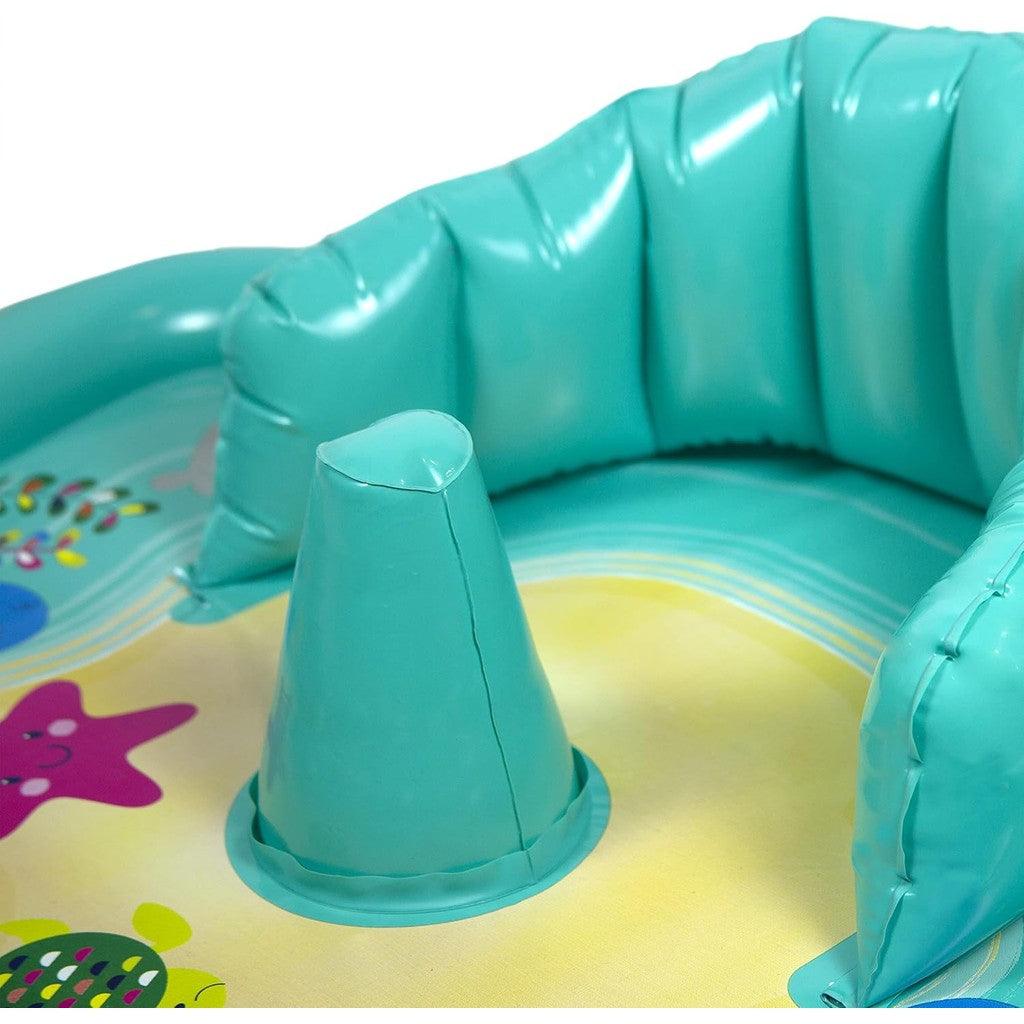 SwimSchool Baby Splash Play Mat with Adjustable Canopy – Inflatable Play Pool for Babies & Infants with Backrest