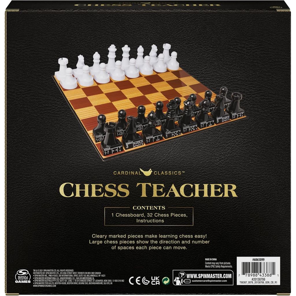 Spin Master Games, Cardinal Classics Chess Teacher, Learn to Play Strategy Board Games for Beginners