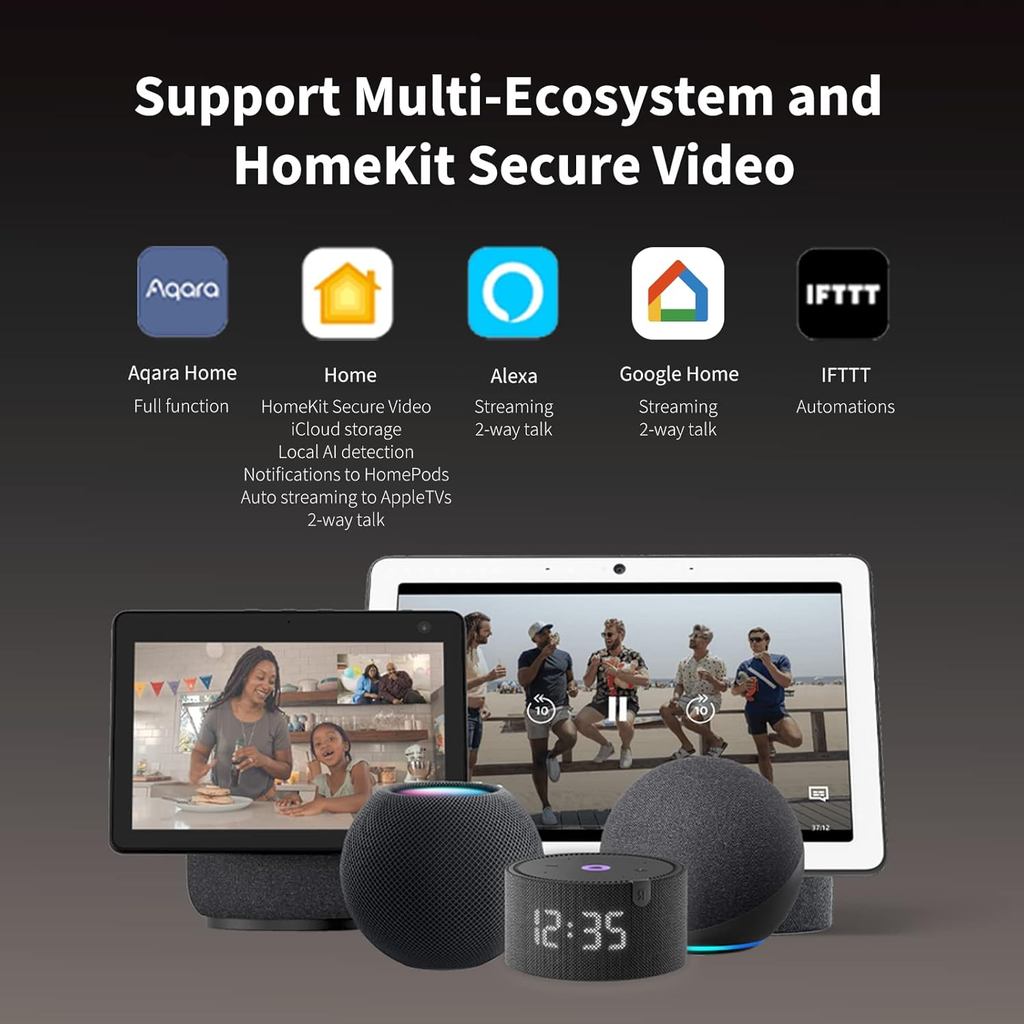 Aqara Video Doorbell G4 (Chime Included),1080p FHD HomeKit Secure Video Doorbell Camera Supports Apple Home,Alexa,Google
