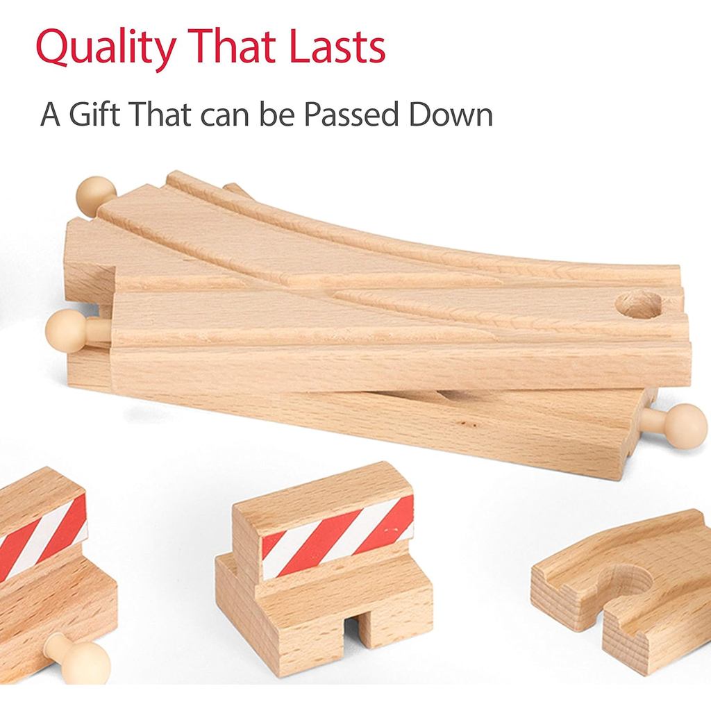 BRIO World Special Track Pack-50-Piece Set-FSC-Certified Wooden Train Track Pieces-Compatible with All BRIO Railway Sets