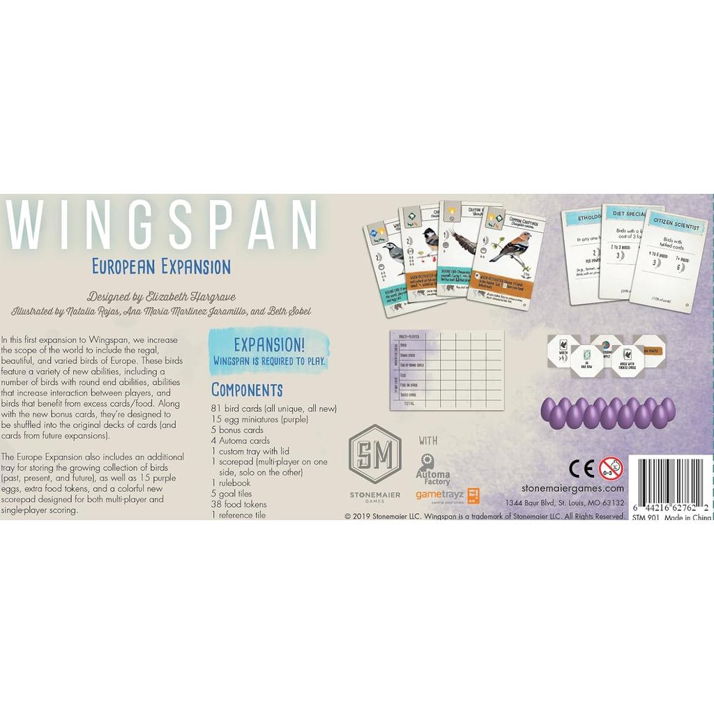 Stonemaier Games: Wingspan European Expansion by Elizabeth Hargrave