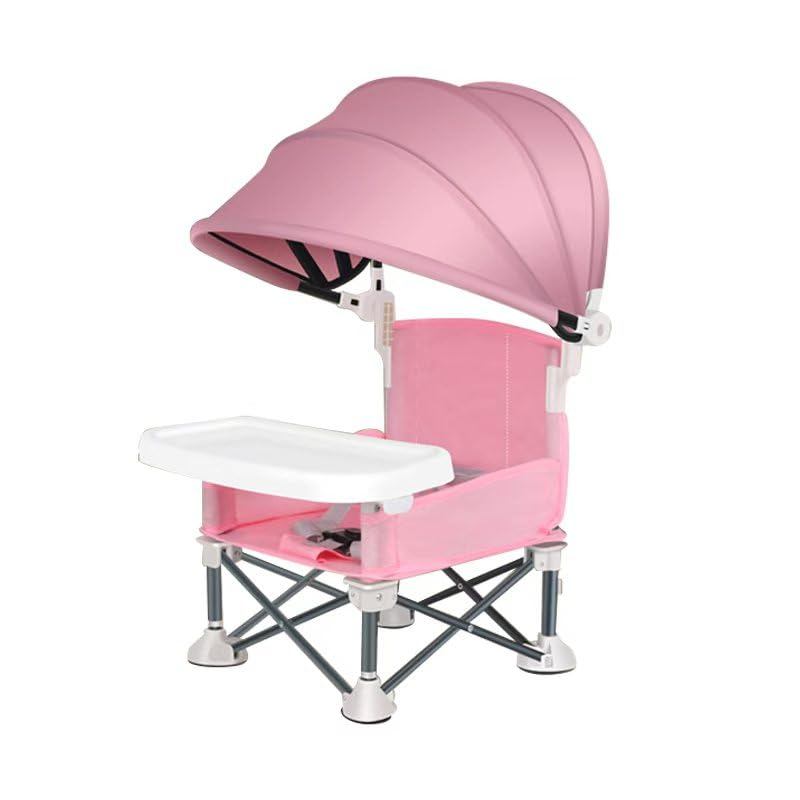 Portable Baby Chair Compact Fold | 4-in-1 Travel Booster Seat with Tray Awning| Foldable High Chair with Safety Belt
