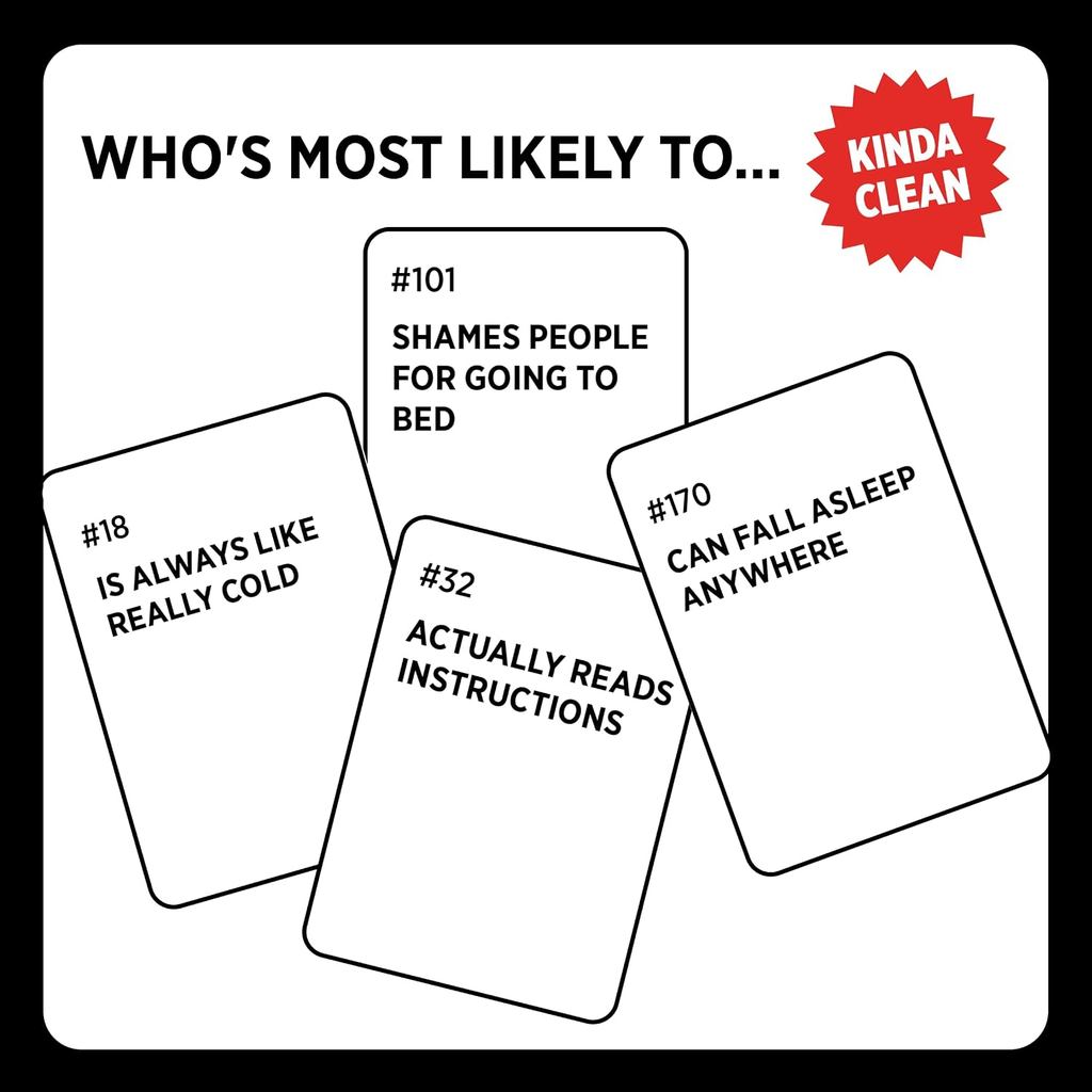 Who's Most Likely To... Kinda Clean Edition | Family Card Game | Ages 14+