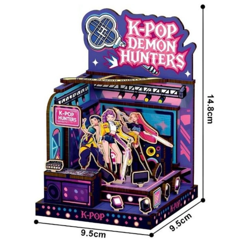 K-pop demon hunter 3D Assembly Wooden Puzzle Brain Teaser Model Kit Unique Craft Kits Christmas/Birthday Gift