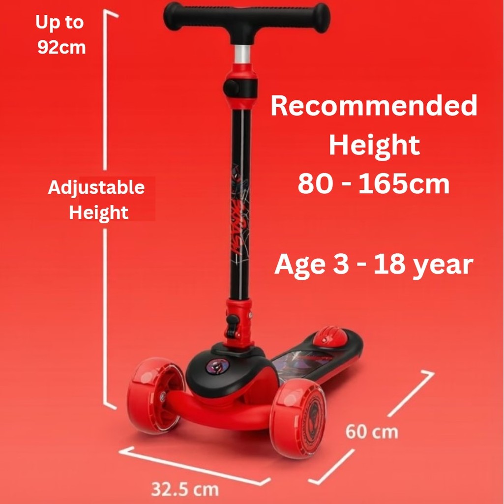 Official Disney Marvel Spider-Man / Spidey & His Amazing Friends 3 Wheel Scooter