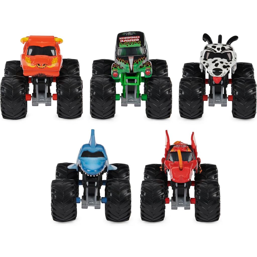 Monster Jam, Official Pit Party 5-Pack of 1:64 Scale Monster Trucks, Kids Toys for Boys and Girls Ages 3 and Up