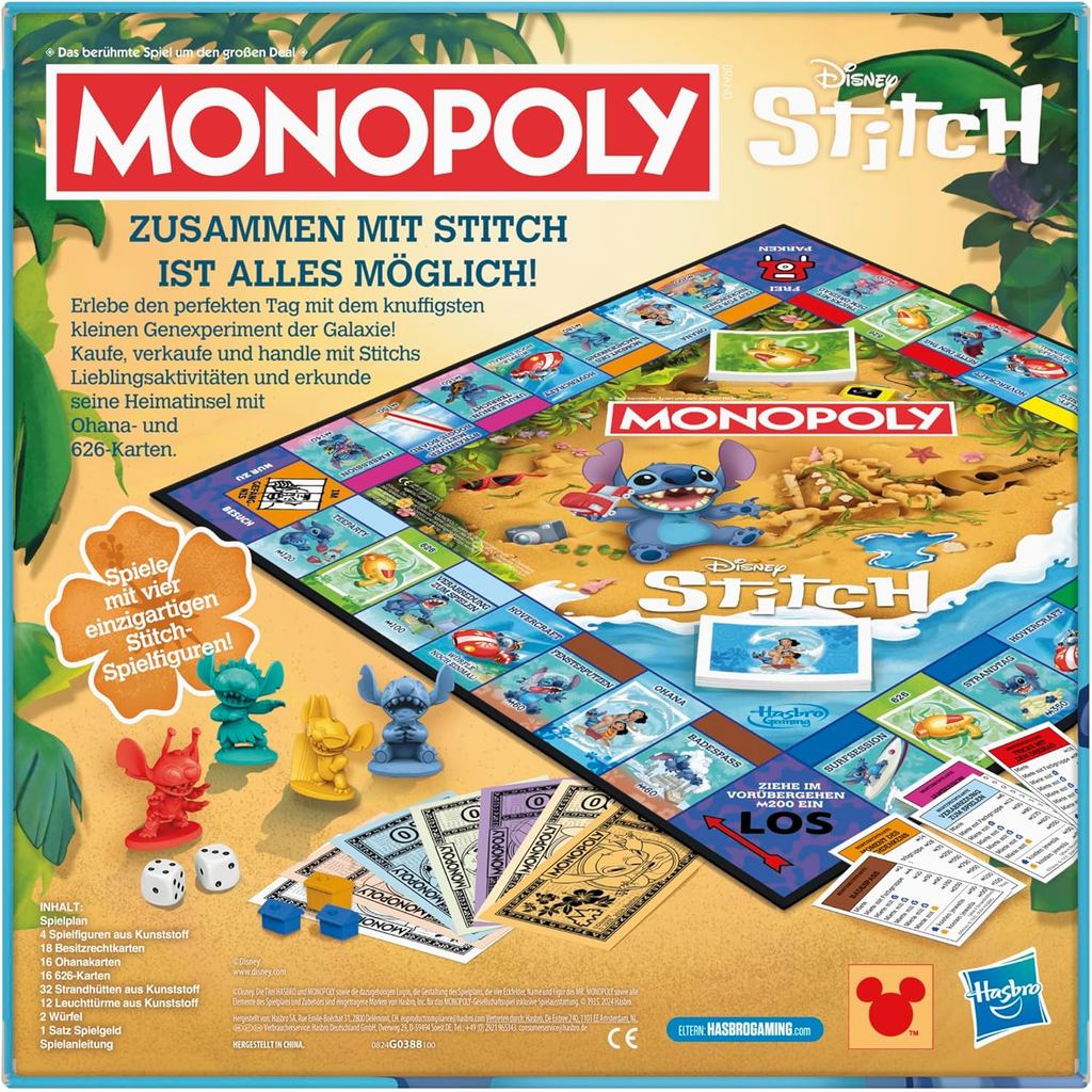 Monopoly Disney Stitch Edition Board Game - German Version