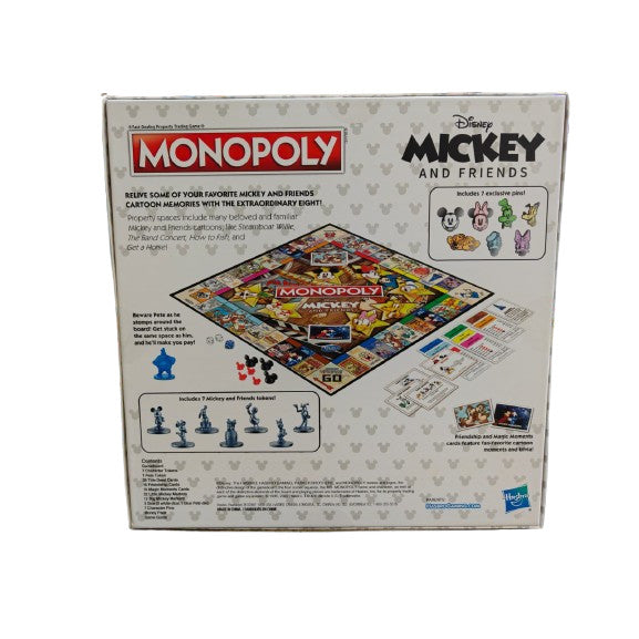 Monopoly: Disney Mickey and Friends Edition Board Game, Ages 8+, for Disney Fans, Mickey and Friends Monopoly Tokens