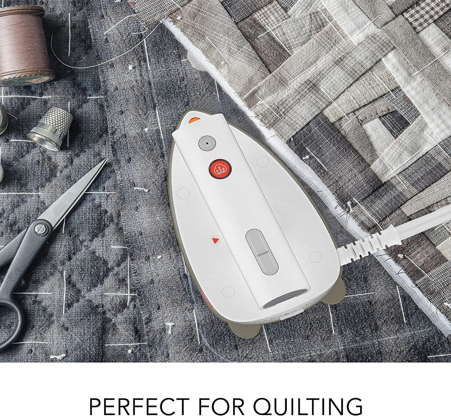 SHARPER IMAGE Mini Steam Iron with Dual Voltage for Travel, White - Momo Gadgets